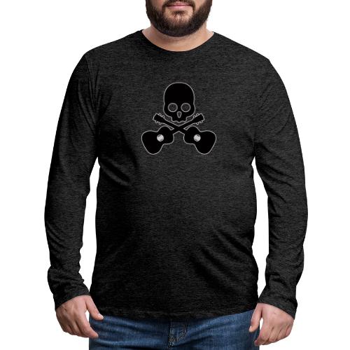 Skull & Cross Uke - Black - Men's Premium Long Sleeve T-Shirt