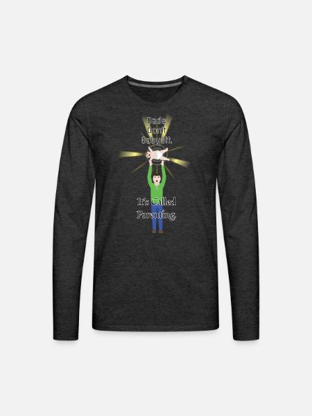 Dad Babysitting - Men's Premium Long Sleeve T-Shirt - charcoal grey