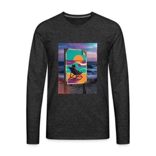Sunset Cat Sign - Men's Premium Long Sleeve T-Shirt