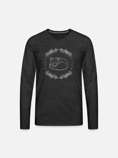 Lunar fox - Men's Premium Long Sleeve T-Shirt - charcoal grey