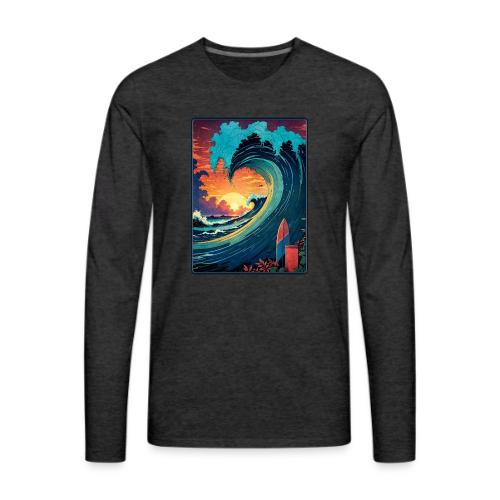 Vintage Sunrise Wave - Men's Premium Long Sleeve T-Shirt
