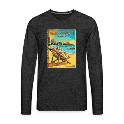 Waikiki Beach Cat - Men's Premium Long Sleeve T-Shirt