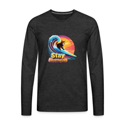 Surfing Kitten Adventure - Men's Premium Long Sleeve T-Shirt