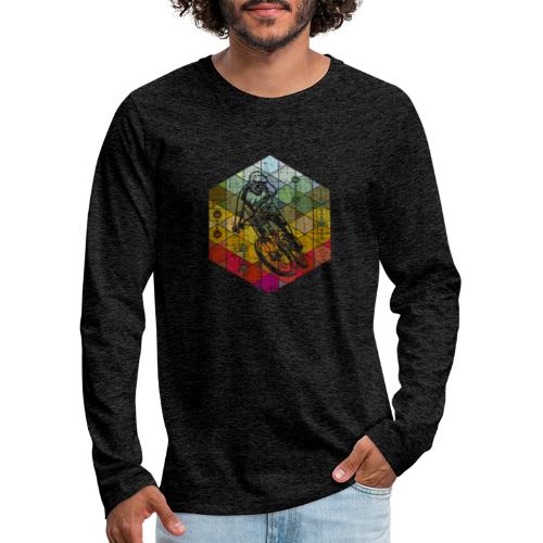downhill racer hexagon - Men's Premium Long Sleeve T-Shirt