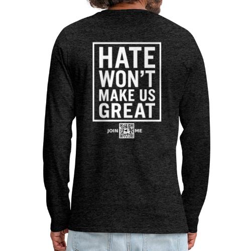 Hate (white, back-facing) - Men's Premium Long Sleeve T-Shirt