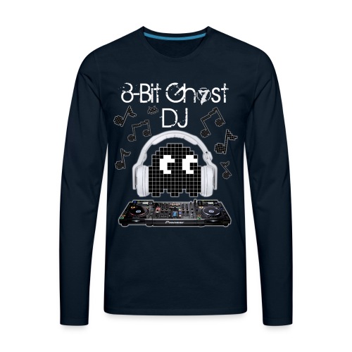 8 Bit Ghost DJ - Men's Premium Long Sleeve T-Shirt