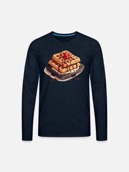 Waffles in the oven - Men's Premium Long Sleeve T-Shirt - deep navy