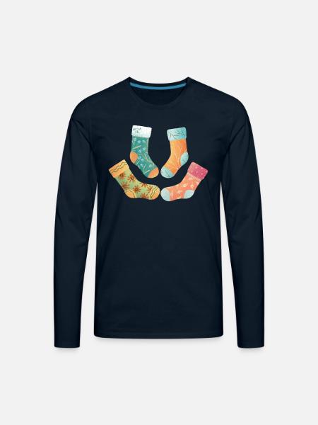 Cute Socks - Men's Premium Long Sleeve T-Shirt - deep navy