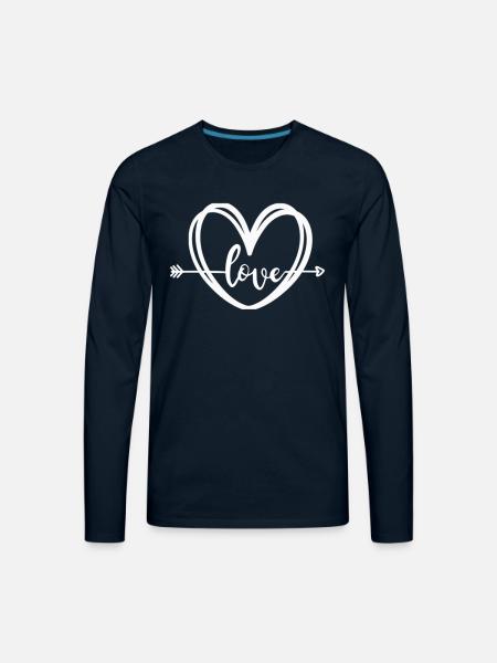 Love from the heart - Men's Premium Long Sleeve T-Shirt - deep navy