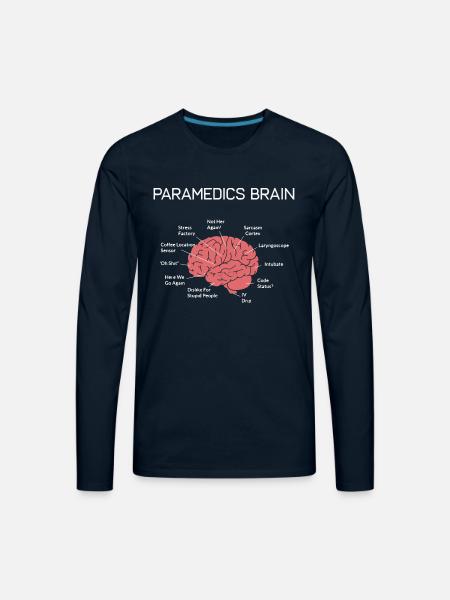 Paramedics Brain - Men's Premium Long Sleeve T-Shirt - deep navy