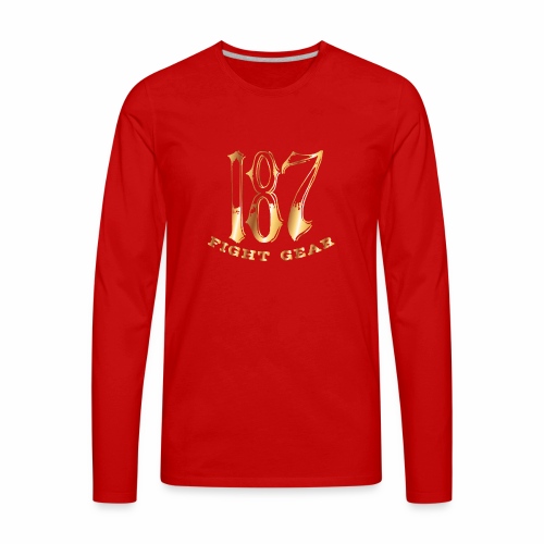 187 Fight Gear Gold Logo Street Wear - Men's Premium Long Sleeve T-Shirt
