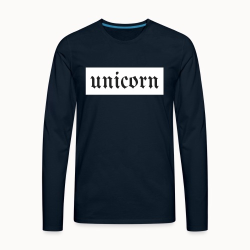 Gothic Unicorn Text White Background - Men's Premium Long Sleeve T-Shirt