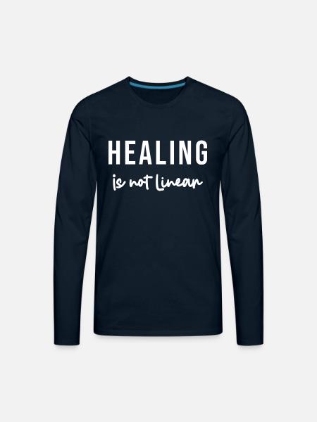 Healing Is Not Linear - Men's Premium Long Sleeve T-Shirt - deep navy