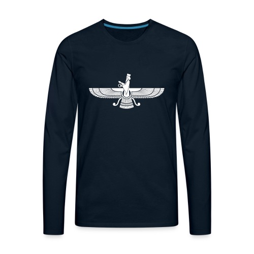 Faravahar Withe - Men's Premium Long Sleeve T-Shirt