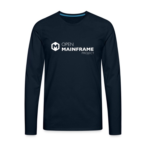 Open Mainframe Project - White Logo - Men's Premium Long Sleeve T-Shirt