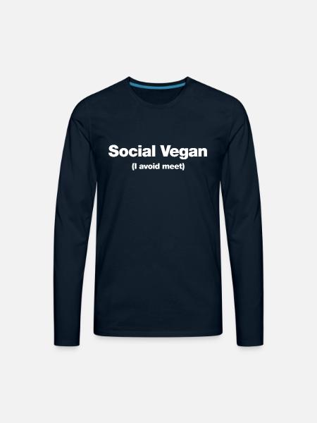 Social Vegan - Men's Premium Long Sleeve T-Shirt - deep navy