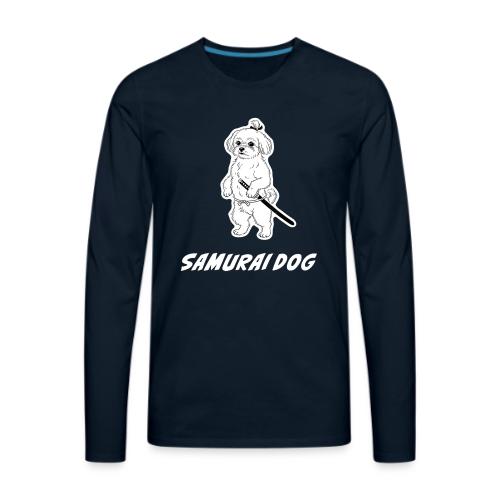 Samurai Maltese Katana Warrior Dog Tee - Men's Premium Long Sleeve T-Shirt