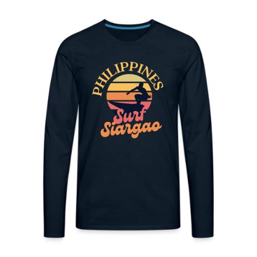 Siargao Retro Classic Surfing Sunset Beach T Shirt - Men's Premium Long Sleeve T-Shirt