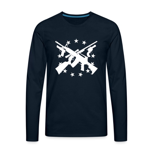 Guns Pistols and Crossed Rifles with 13 Stars - Men's Premium Long Sleeve T-Shirt