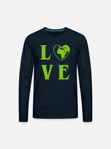 Love Planet Earth - Men's Premium Long Sleeve T-Shirt - deep navy