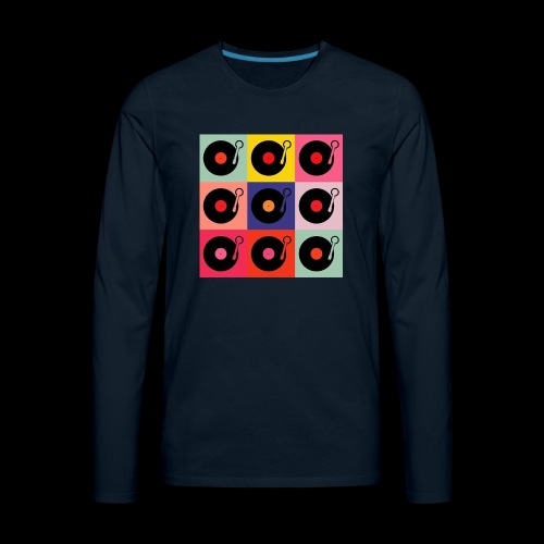 Records in the Fashion of Warhol - Men's Premium Long Sleeve T-Shirt