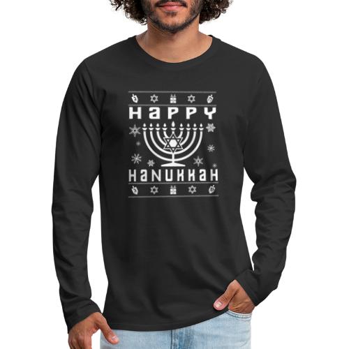 Happy Hanukkah Ugly Holiday - Men's Premium Long Sleeve T-Shirt