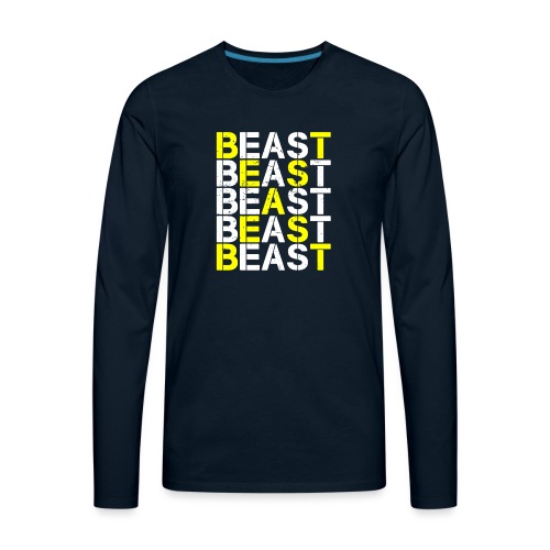 All Beast Bold distressed logo - Men's Premium Long Sleeve T-Shirt