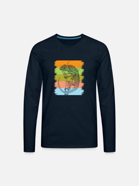 Chameleon - Men's Premium Long Sleeve T-Shirt - deep navy