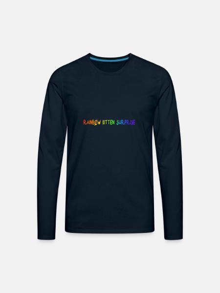 rainbow kitten surprise - Men's Premium Long Sleeve T-Shirt - deep navy