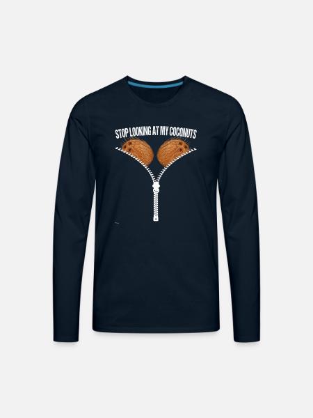 Looking Coconuts Summer Coconut - Men's Premium Long Sleeve T-Shirt - deep navy
