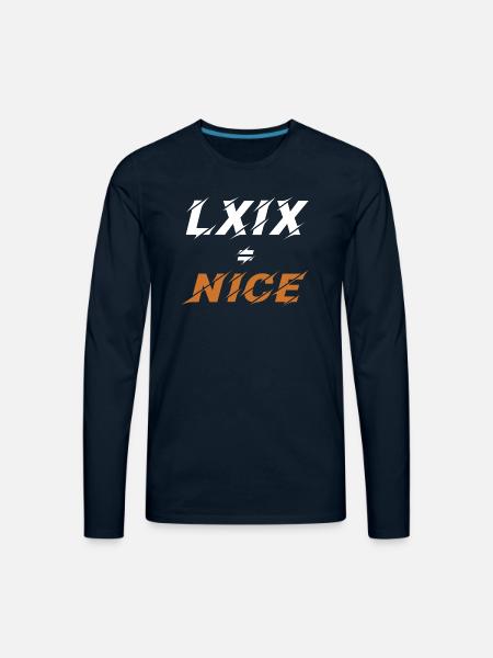 LXIX in latin - Men's Premium Long Sleeve T-Shirt - deep navy
