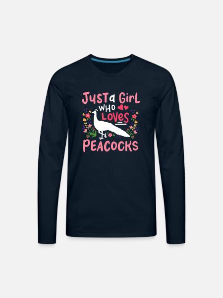 Peacocks Peacock Lover - Men's Premium Long Sleeve T-Shirt - deep navy