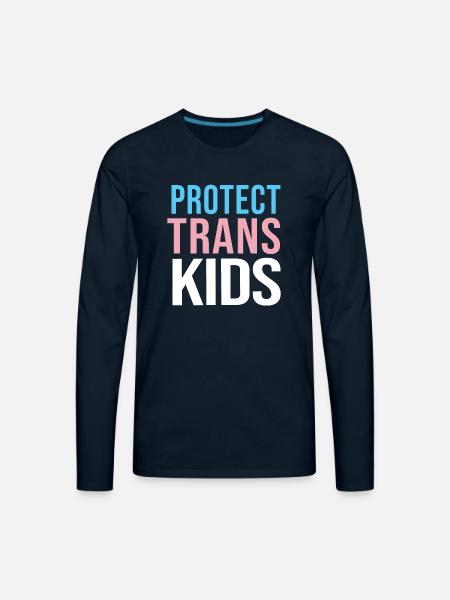 protect trans youth - Men's Premium Long Sleeve T-Shirt - deep navy