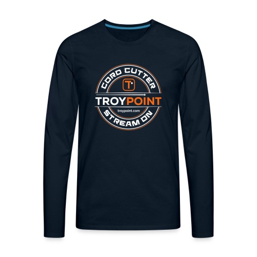 TROYPOINT Cord Cutter - Orange Logo - Men's Premium Long Sleeve T-Shirt