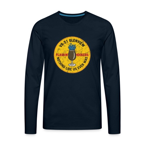 Retro Flamin' Hookers VR-51 Glenview Squadron Logo - Men's Premium Long Sleeve T-Shirt