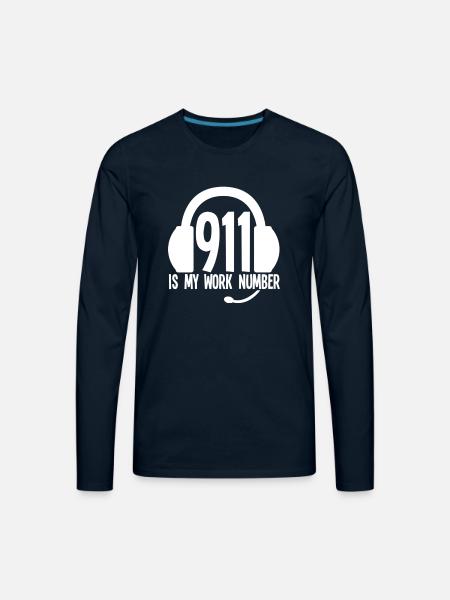911 Dispatcher Funny - Men's Premium Long Sleeve T-Shirt - deep navy