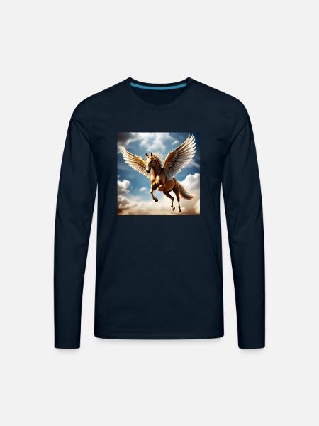 Pegasus with Vital Energy - Men's Premium Long Sleeve T-Shirt - deep navy
