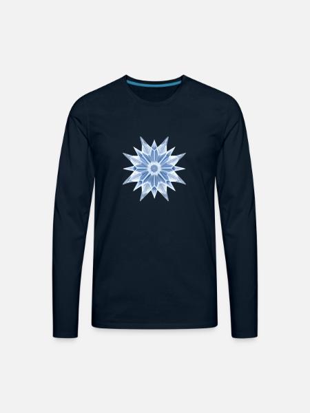 Ice Crystal - Men's Premium Long Sleeve T-Shirt - deep navy