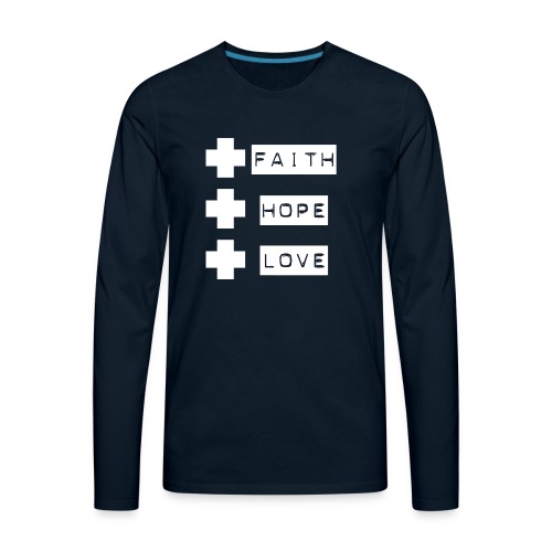 3 crosses , faith hope love - Men's Premium Long Sleeve T-Shirt