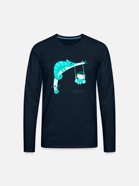 Chameleon - Men's Premium Long Sleeve T-Shirt - deep navy