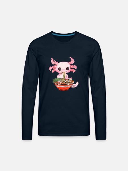 Salamander Kawaii - Men's Premium Long Sleeve T-Shirt - deep navy