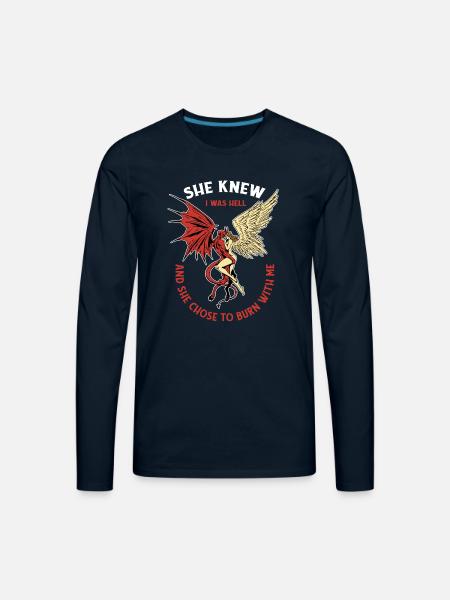 Infernal Angel Passion Flames - Men's Premium Long Sleeve T-Shirt - deep navy
