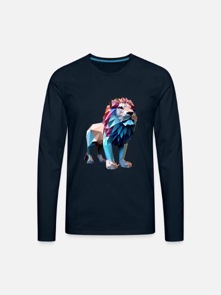 Polygon lions - Men's Premium Long Sleeve T-Shirt - deep navy