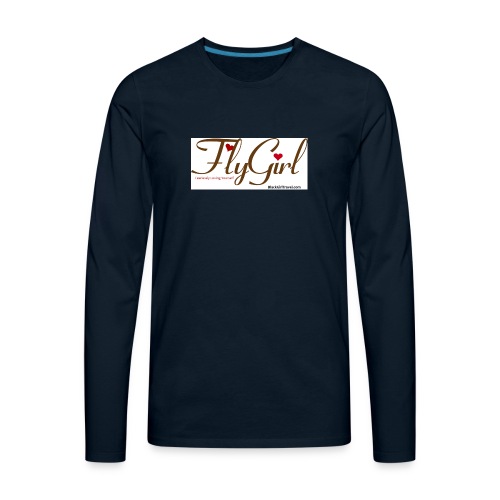 FlyGirlTextGray jpg - Men's Premium Long Sleeve T-Shirt