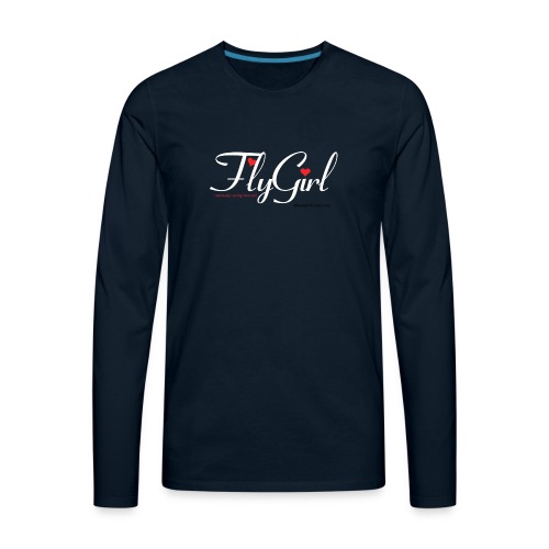 FlyGirlTextWhite W Black png - Men's Premium Long Sleeve T-Shirt