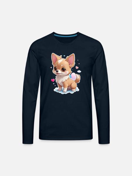 Charming Chihuahua Chic - Men's Premium Long Sleeve T-Shirt - deep navy