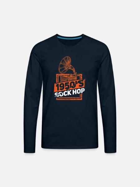1950s Sock Hop - Men's Premium Long Sleeve T-Shirt - deep navy