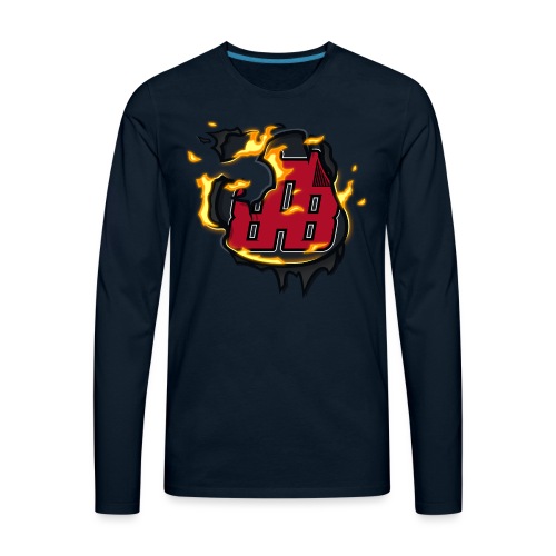BAB Logo on FIRE! - Men's Premium Long Sleeve T-Shirt