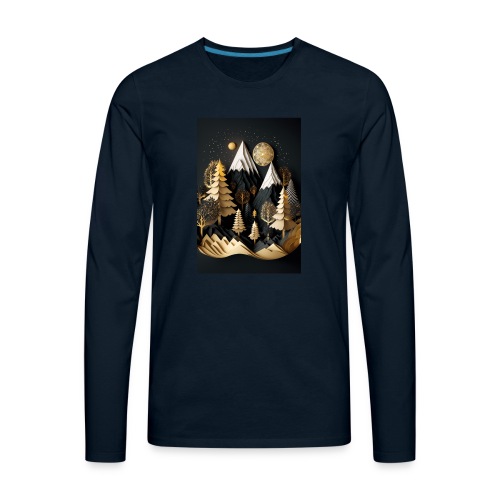 Gold and Black Wonderland - Whimsical Wintertime - Men's Premium Long Sleeve T-Shirt