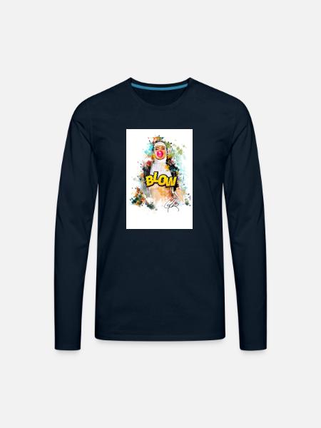 BLOW - Men's Premium Long Sleeve T-Shirt - deep navy